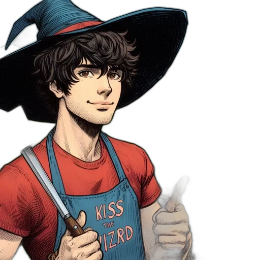 staff, hat, comic book art, concept art transparent PNG cut-out