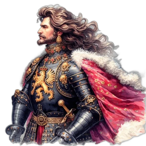 sword, crown, staff, jacket transparent PNG cut-out