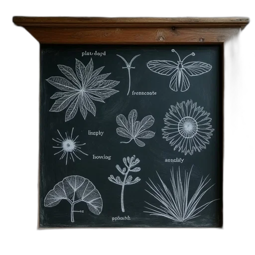 furniture, flower, monochrome, dark transparent PNG cut-out