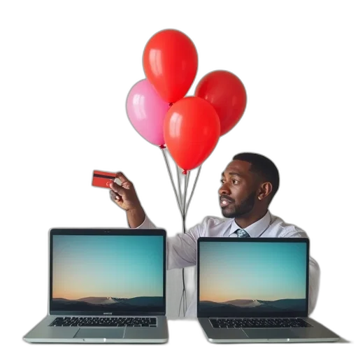 3d render, two, laptop, computers transparent PNG cut-out