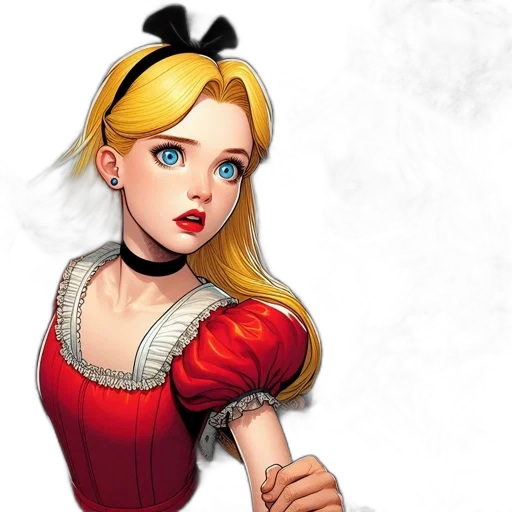 dress, jewelry, face, comic book art transparent PNG cut-out