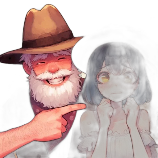 hat, staff, mask, creature transparent PNG cut-out