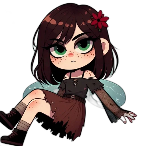staff, creature, dress, flower transparent PNG cut-out