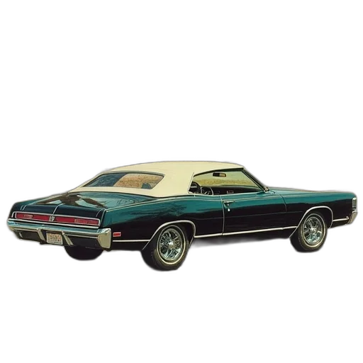 car, photorealistic, 3d render, 1970 transparent PNG cut-out