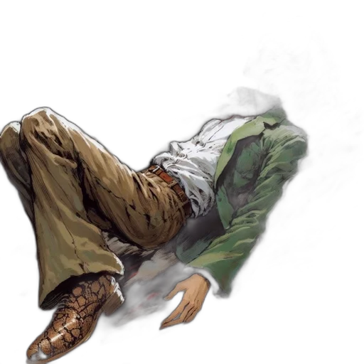 jacket, shoes, face, staff transparent PNG cut-out