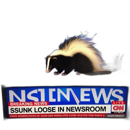 newsroom, scene, features, skunk transparent PNG cut-out