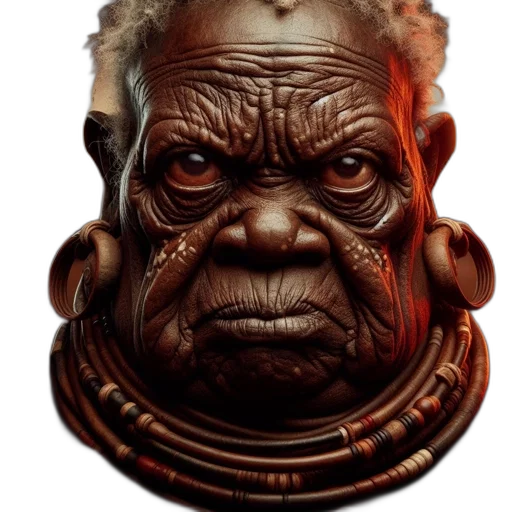 face, mask, staff, creature transparent PNG cut-out