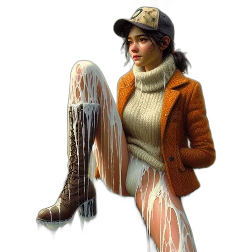 jacket, hat, creature, concept art transparent PNG cut-out