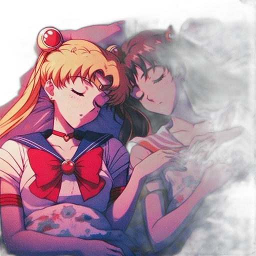 mask, anime, vaporwave, pixel art transparent PNG cut-out