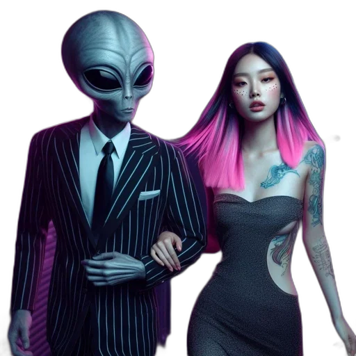dress, vaporwave, concept art, cyberpunk transparent PNG cut-out