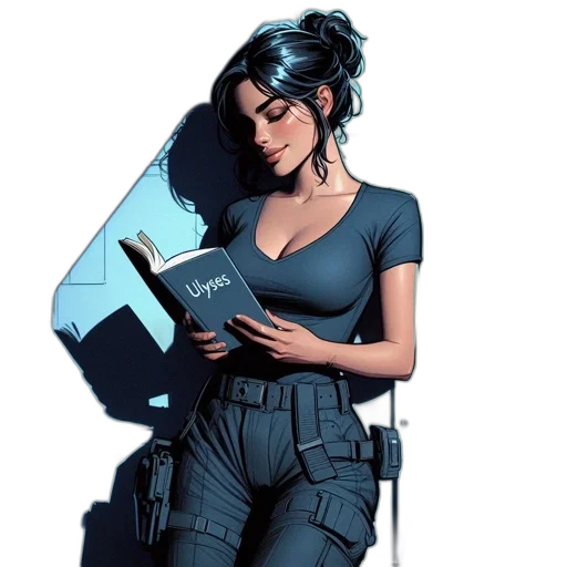 comic book art, concept art, fantasy art, cyberpunk transparent PNG cut-out