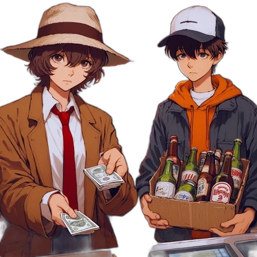 hat, food, anime, pixel art transparent PNG cut-out
