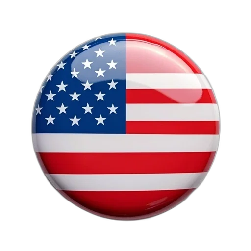american, flag, glossy, button transparent PNG cut-out