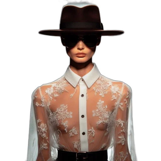 jacket, hat, dress, 3d render transparent PNG cut-out