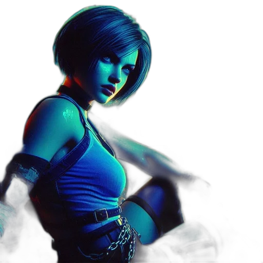 concept art, cyberpunk, comic book art, photorealistic transparent PNG cut-out