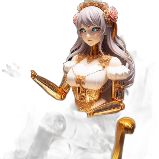robot, crown, staff, dress transparent PNG cut-out