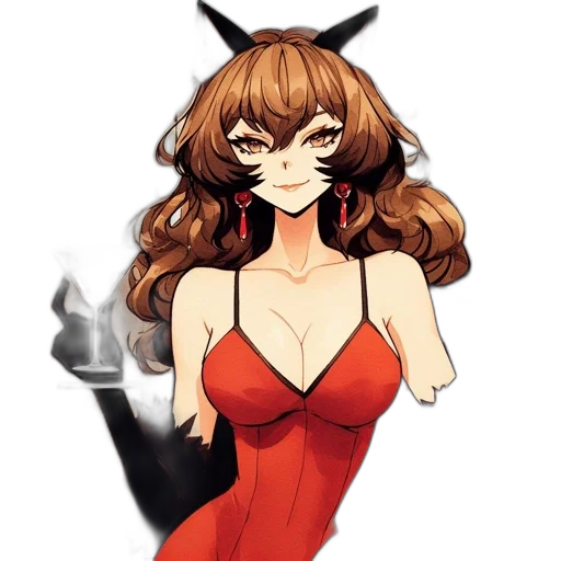 dress, mask, staff, anime transparent PNG cut-out