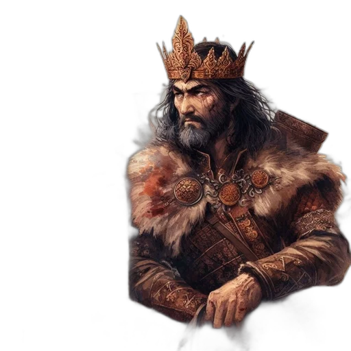crown, sword, face, fantasy art transparent PNG cut-out