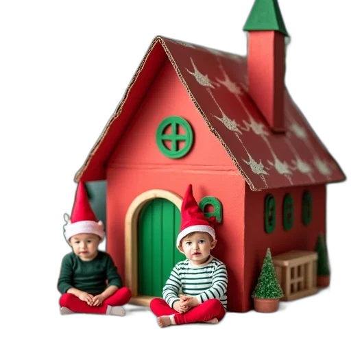 3d render, elf, house, made transparent PNG cut-out
