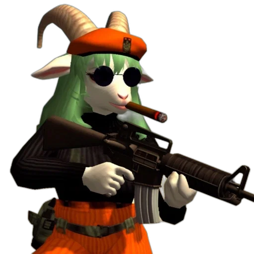 weapon, staff, animal, hat transparent PNG cut-out