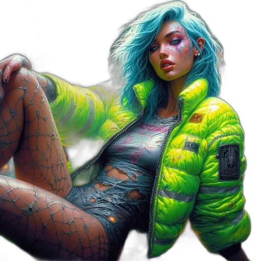 jacket, dress, face, creature transparent PNG cut-out