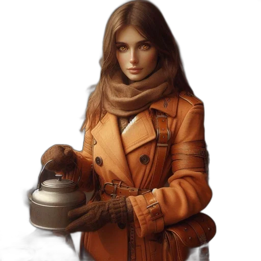 jacket, robot, face, concept art transparent PNG cut-out