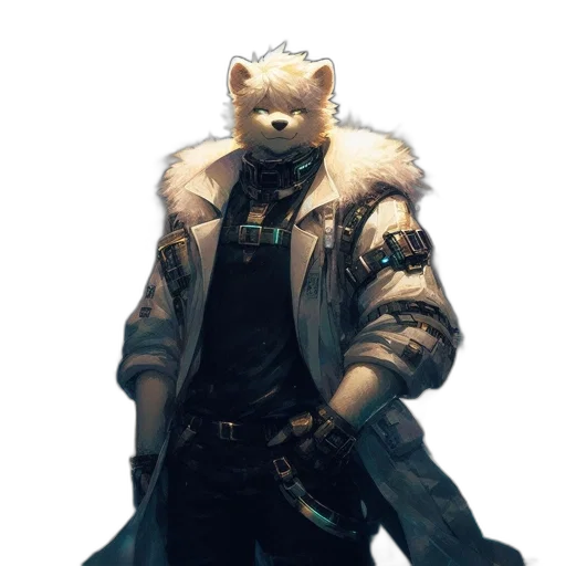 jacket, staff, animal, mask transparent PNG cut-out