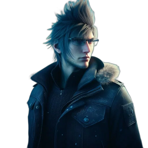 jacket, staff, face, concept art transparent PNG cut-out