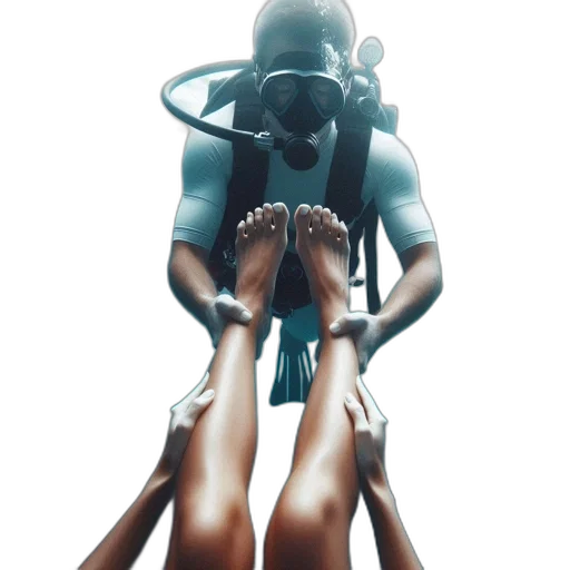 shoes, concept art, 3d render, underwater transparent PNG cut-out
