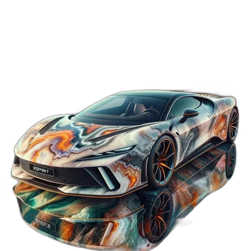 car, photorealistic, concept art, watercolor transparent PNG cut-out