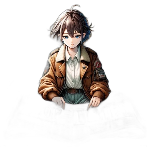 jacket, staff, creature, face transparent PNG cut-out