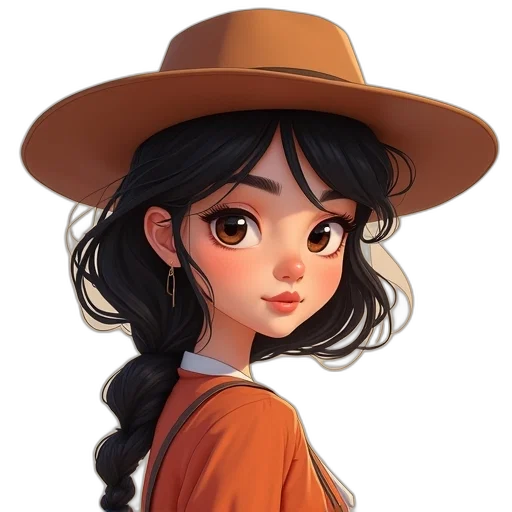 hat, face, staff, dress transparent PNG cut-out