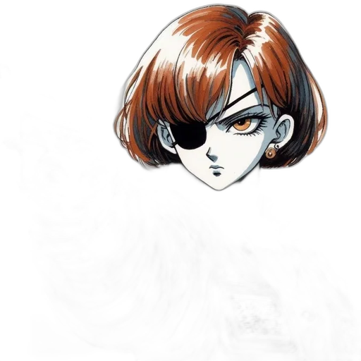 face, mask, hair, jacket transparent PNG cut-out