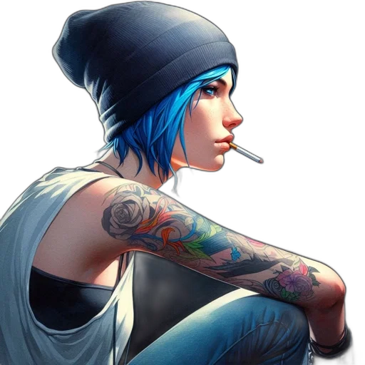 hat, face, comic book art, concept art transparent PNG cut-out
