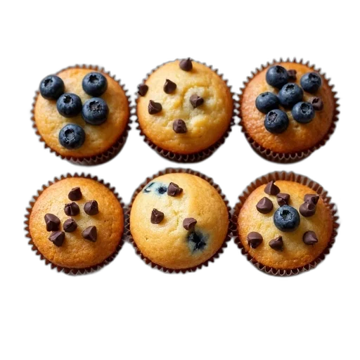 food, plate, six, muffins transparent PNG cut-out