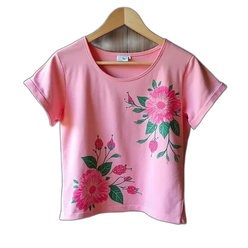 pink, top, floral, pattern transparent PNG cut-out