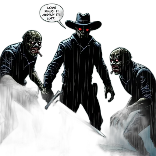 comic book art, concept art, fog, second transparent PNG cut-out