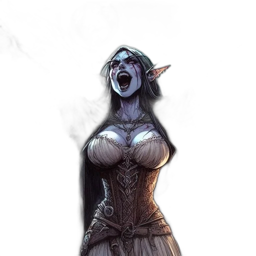 dress, face, fantasy art, concept art transparent PNG cut-out