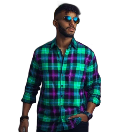 jacket, staff, 3d render, pixel art transparent PNG cut-out
