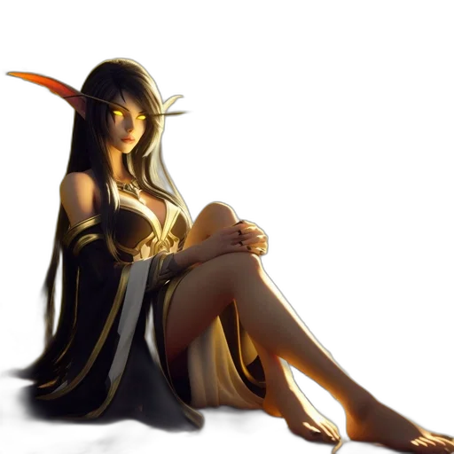 dress, staff, dragon, fantasy art transparent PNG cut-out