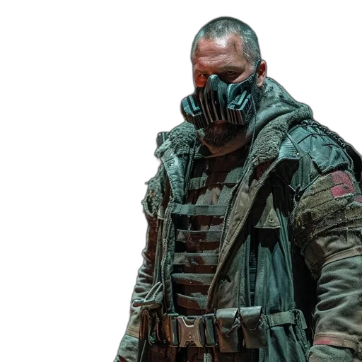 mask, jacket, face, concept art transparent PNG cut-out