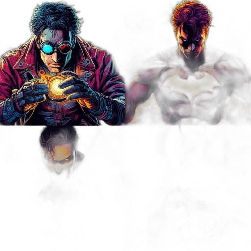comic book art, concept art, pixel art, cyberpunk transparent PNG cut-out