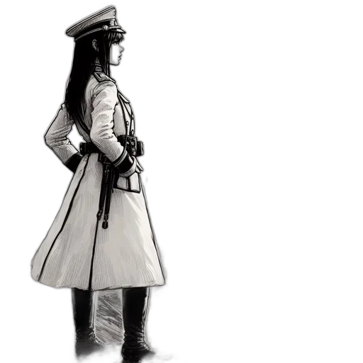 jacket, staff, hat, dress transparent PNG cut-out