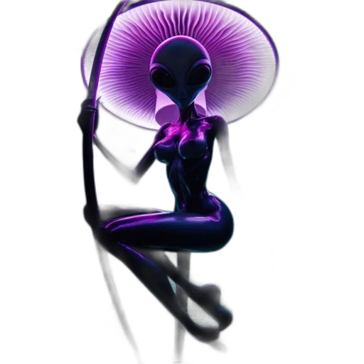 umbrella, flower, staff, creature transparent PNG cut-out