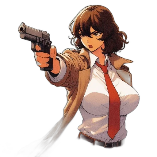 weapon, staff, jacket, anime transparent PNG cut-out