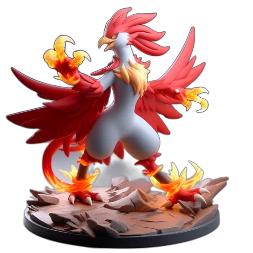 dragon, concept art, 3d render, fire transparent PNG cut-out