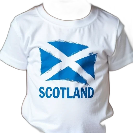 white, t-shirt, blue, scottish transparent PNG cut-out