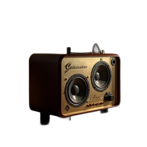photorealistic, 3d render, goldenson, audio transparent PNG cut-out