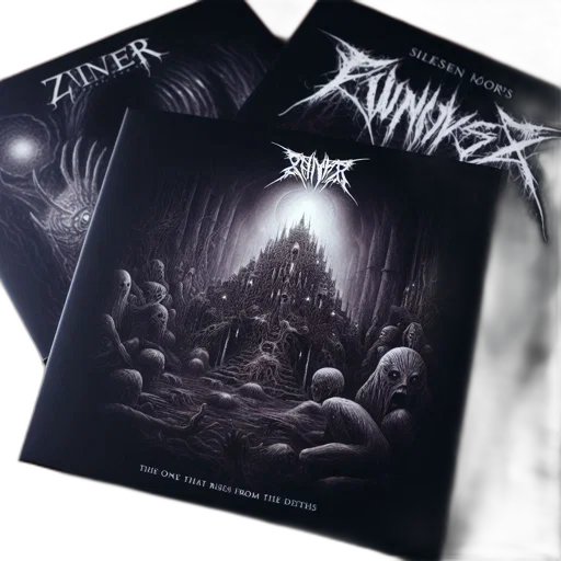 three, dark, gothic-themed, cds transparent PNG cut-out