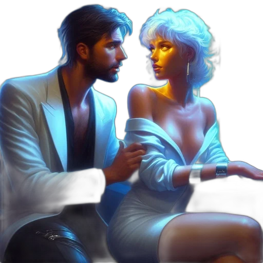 jacket, concept art, cyberpunk, vaporwave transparent PNG cut-out